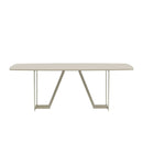 Mesa de Jantar Albany Champagne com Tampo de Vidro