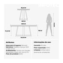 Mesa De Jantar Bennett Retangular Natural com Off White