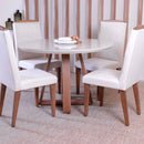 Mesa de Jantar Bennett Redonda com Vidro 115cm Natural