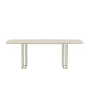 Mesa de Jantar Line Champagne com Tampo de Vidro