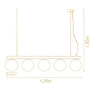 Trilho Milky 5 Lâmpadas Esferas Diâm.20