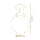 Plafon Vintage Estendido Diâmetro 20 cm Madelustre