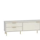 Rack Yves 184cm Off White com Dourado