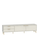 Rack Yves 220cm Off White com Dourado
