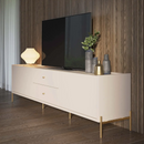 Rack Jasper 220cm Off White Fosco com Dourado